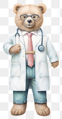 PNG Bear doctor drawing representation. 