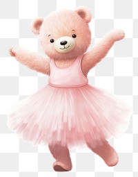 PNG Bear wearing pink ballet tutu dancing mammal plush. 