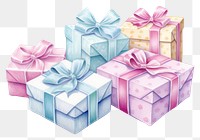 PNG  Gift boxs drawing white background celebration. AI generated Image by rawpixel.