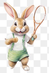 PNG Rabbit playing tennis drawing animal mammal. 