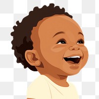 PNG African american baby laughing portrait smiling. 