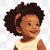 PNG African american baby girl portrait smiling smile. AI generated Image by rawpixel.