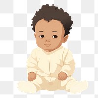 PNG Baby portrait representation cross-legged. 