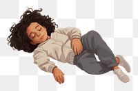PNG Kid girl sleeping drawing comfortable. AI generated Image by rawpixel.