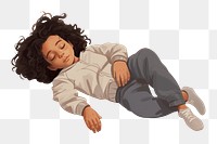 PNG Kid girl sleeping drawing comfortable. 