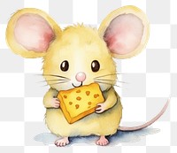 PNG Mouse eating a cheese animal cartoon rodent. AI generated Image by rawpixel.