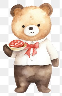 PNG Bear waiter holding cartoon cute. 