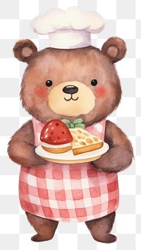 PNG Bear waiter cartoon food cute. 