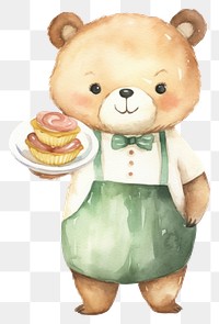 PNG Bear waiter cartoon cute  