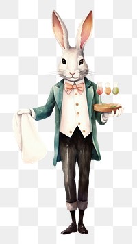 PNG Rabbit waiter animal cartoon mammal. 