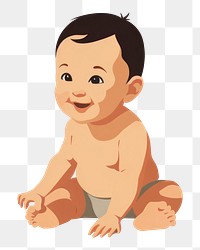 PNG Crawling baby portrait representation. 