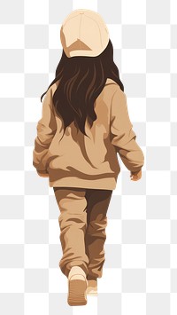 PNG Child girl walking footwear illustrated. AI generated Image by rawpixel.