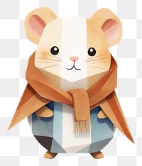 PNG Hamster wearing scarf cute toy white background. AI generated Image by rawpixel.