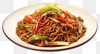 PNG Yakisoba noodle plate food. 