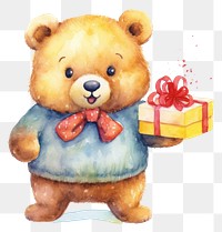 PNG Cute bear toy white background representation. 