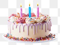 PNG  Vanila birthday cake dessert icing cream. AI generated Image by rawpixel.