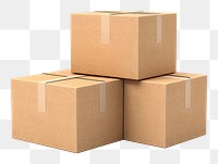 PNG stacked moving cardboard boxes, transparent background. AI generated Image by rawpixel