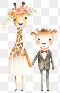 PNG Animal wedding cartoon mammal cute. 