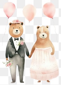 PNG Animal wedding balloon cartoon mammal. AI generated Image by rawpixel.