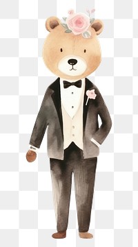 PNG Animal wedding cartoon toy white background. AI generated Image by rawpixel.