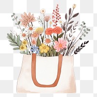 PNG Flower bouquet bag handbag plant. 