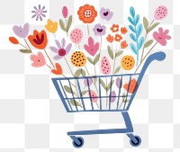 PNG Flower bouquet shopping cart  