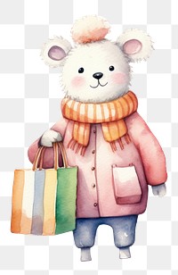 PNG Shopping animal cartoon cute toy. AI generated Image by rawpixel.