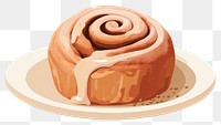 PNG Cinnamon roll dessert icing food. AI generated Image by rawpixel.