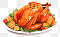 PNG Cooked Thankgiving food dinner plate meal. AI generated Image by rawpixel.