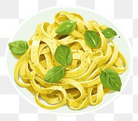 PNG Fettuccine pesto spaghetti pasta plate. 