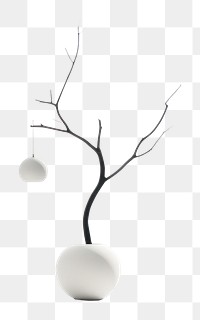 PNG  Plant white vase lamp. AI generated Image by rawpixel.