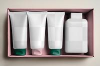 Skincare set png mockup, transparent design