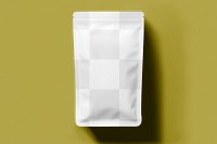 Coffee bean pouch png mockup, transparent product packaging