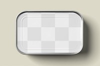 Flat tin png, transprent mockup