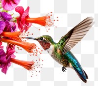 PNG Hummingbird eating hummingbird flower animal. AI generated Image by rawpixel.