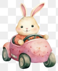 PNG Cute rabbit driving mammal animal pink. AI generated Image by rawpixel.