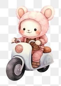 PNG Cute rat riding motorcycle vehicle baby. 