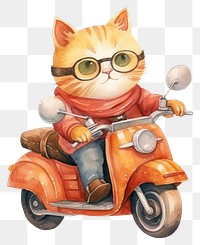 PNG Cat riding motocycle motorcycle vehicle glasses. 