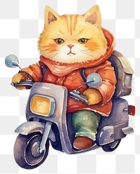 PNG Cat riding motocycle motorcycle vehicle cute. 