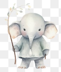 PNG 2 Elephants cute character animal elephant mammal. AI generated Image by rawpixel.