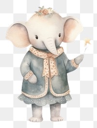 PNG 2 Elephants cute character rat white background togetherness. 