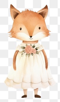 PNG Fox couple cute wedding animal white. 