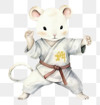 PNG Rat cute character animal sports karate. AI generated Image by rawpixel.
