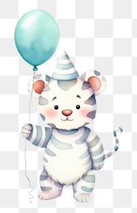 PNG White tiger cute balloon cartoon animal. 