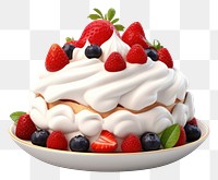 PNG Pavlova strawberry pavlova dessert. AI generated Image by rawpixel.