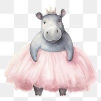 PNG Hippo wearing tutu animal mammal  