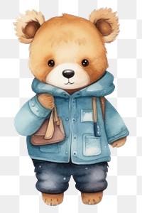 PNG Bear fashion toy white background representation. 