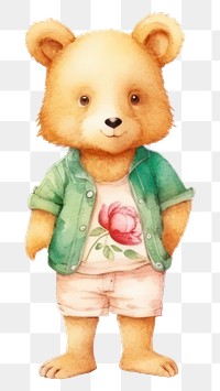 PNG Cute animal summer fashion doll toy white background. AI generated Image by rawpixel.