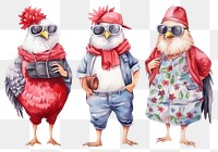 PNG Cute chicken fashion glasses white background representation. AI generated Image by rawpixel.