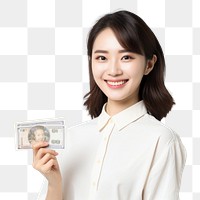 PNG Young Women holding person money. 